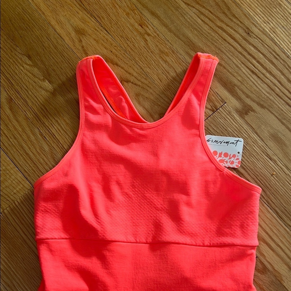 Free People Neon Coral Sleeveless Jumpsuit Romper - Picture 3 of 7